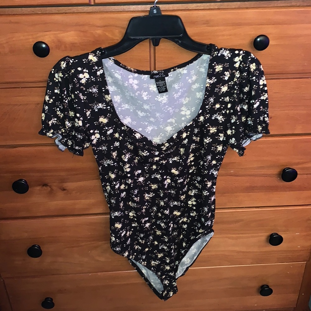 Black Floral BodySuit